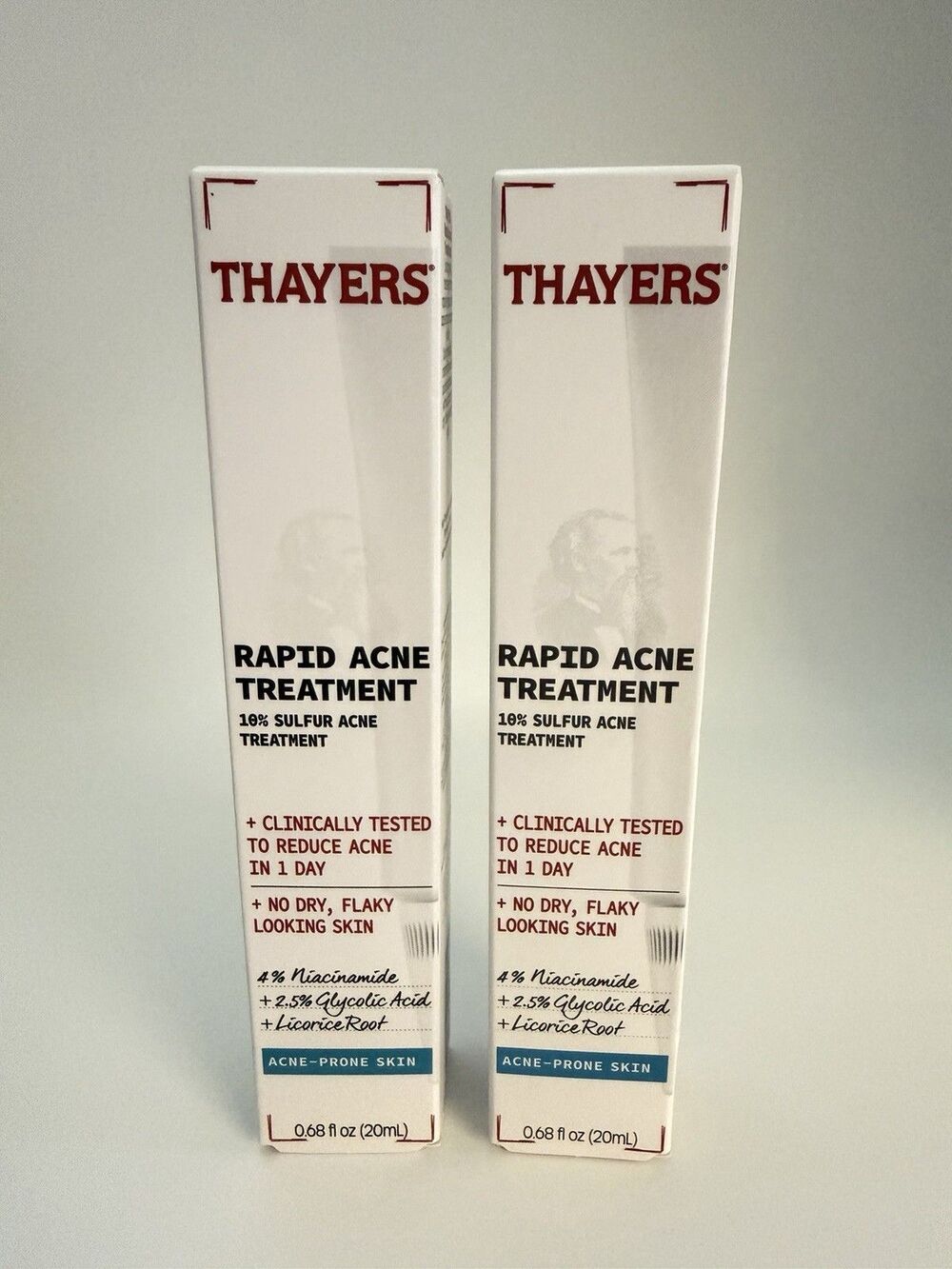 Thayers Rapid Acne Treatment 10% Sulfur Set of Two Skincare, Exp 5/2028